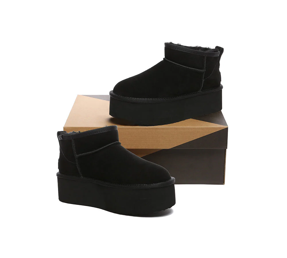 AUSTRALIAN SHEPHERD® UGG Sheepskin Wool Ankle Boots Ultra Platform Saylor - Image 19