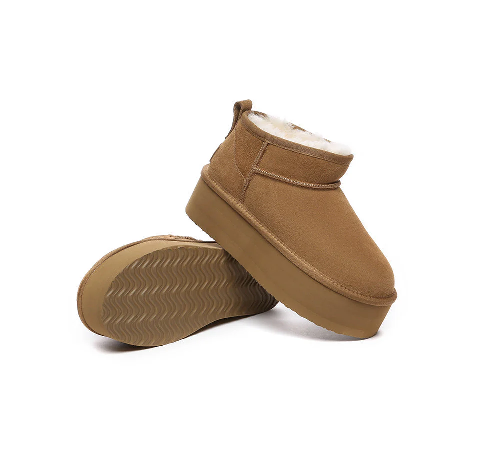 AUSTRALIAN SHEPHERD® UGG Sheepskin Wool Ankle Boots Ultra Platform Saylor - Image 3