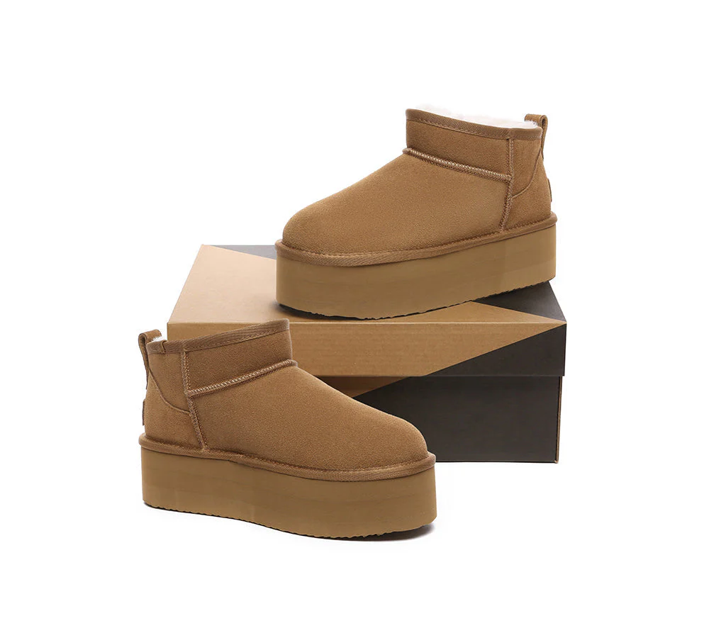 AUSTRALIAN SHEPHERD® UGG Sheepskin Wool Ankle Boots Ultra Platform Saylor - Image 4