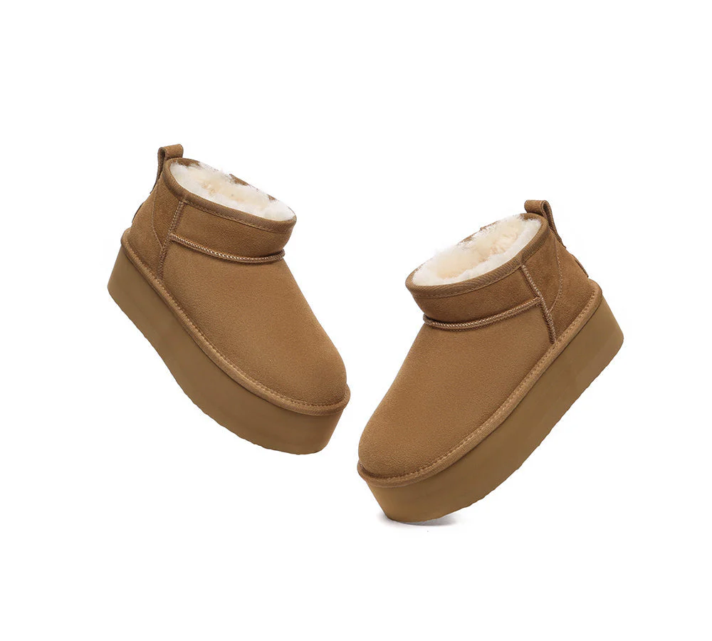 AUSTRALIAN SHEPHERD® UGG Sheepskin Wool Ankle Boots Ultra Platform Saylor - Image 5
