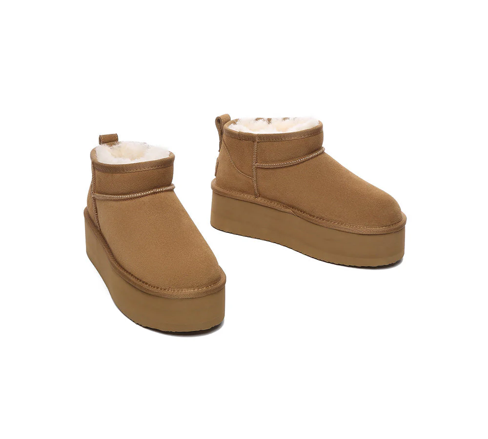 AUSTRALIAN SHEPHERD® UGG Sheepskin Wool Ankle Boots Ultra Platform Saylor - Image 6