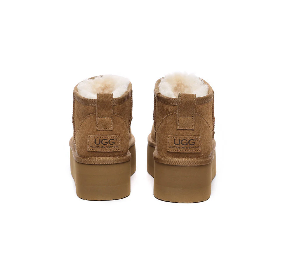 AUSTRALIAN SHEPHERD® UGG Sheepskin Wool Ankle Boots Ultra Platform Saylor - Image 8