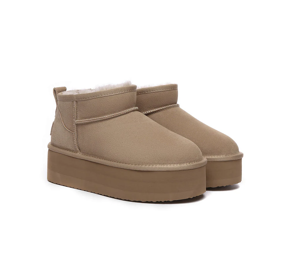 AUSTRALIAN SHEPHERD® UGG Sheepskin Wool Ankle Boots Ultra Platform Saylor - Image 9