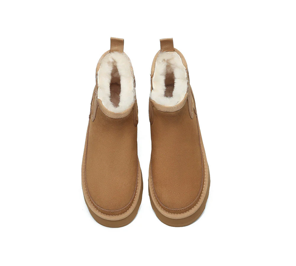 AUSTRALIAN SHEPHERD® UGG Sheepskin Wool Elastic Band Platform Boots Chelsie - Image 7