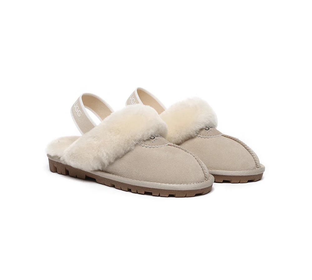 AUSTRALIAN SHEPHERD® UGG Sheepskin Wool Slingback Slippers Waffle Plus - Image 10
