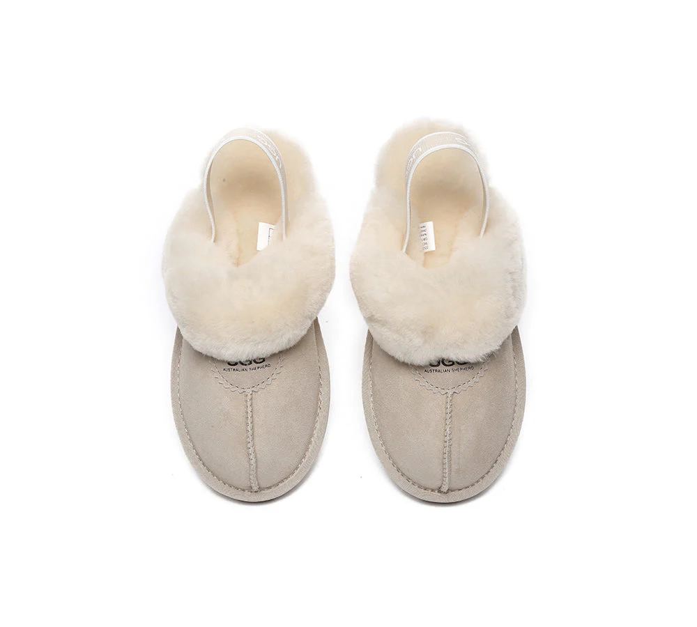 AUSTRALIAN SHEPHERD® UGG Sheepskin Wool Slingback Slippers Waffle Plus - Image 14