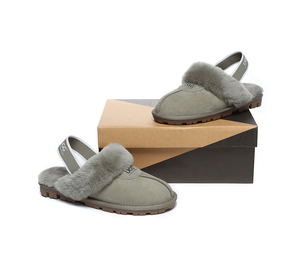 AUSTRALIAN SHEPHERD® UGG Sheepskin Wool Slingback Slippers Waffle Plus - Image 18