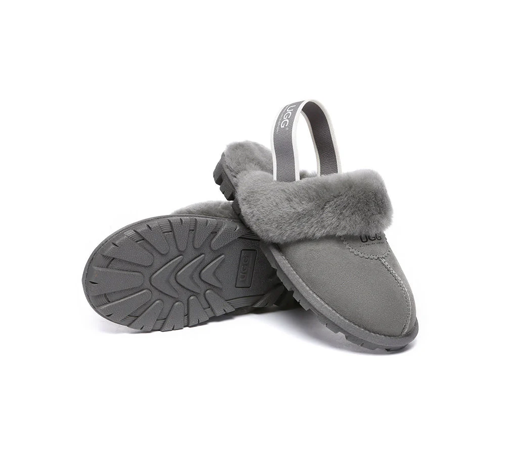 AUSTRALIAN SHEPHERD® UGG Sheepskin Wool Slingback Slippers Waffle Plus - Image 35