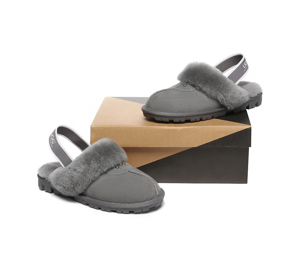 AUSTRALIAN SHEPHERD® UGG Sheepskin Wool Slingback Slippers Waffle Plus - Image 36