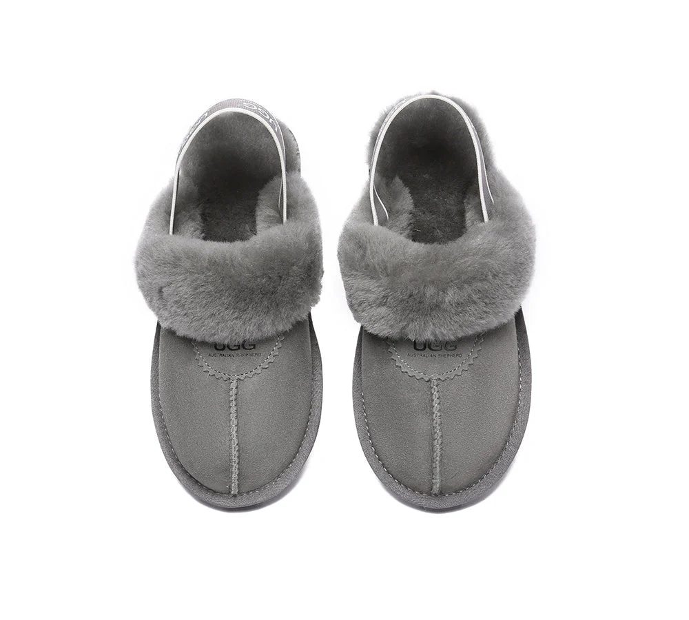 AUSTRALIAN SHEPHERD® UGG Sheepskin Wool Slingback Slippers Waffle Plus - Image 38