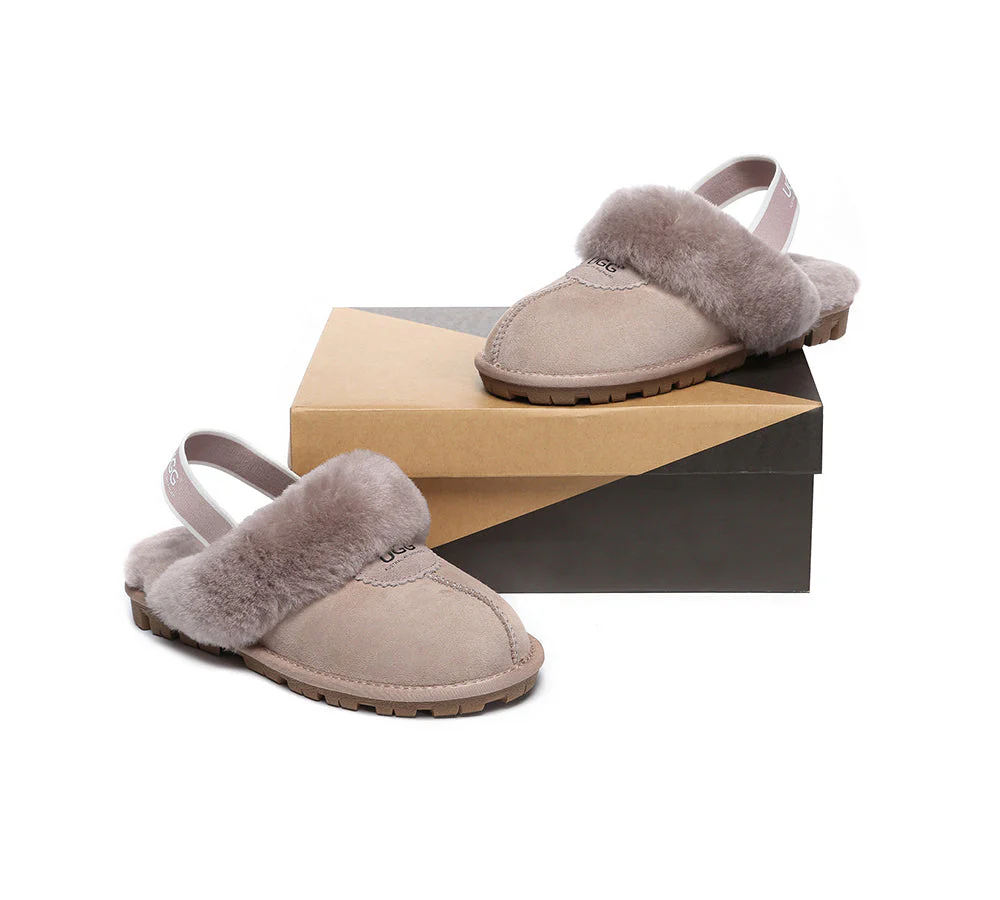 AUSTRALIAN SHEPHERD® UGG Sheepskin Wool Slingback Slippers Waffle Plus - Image 42