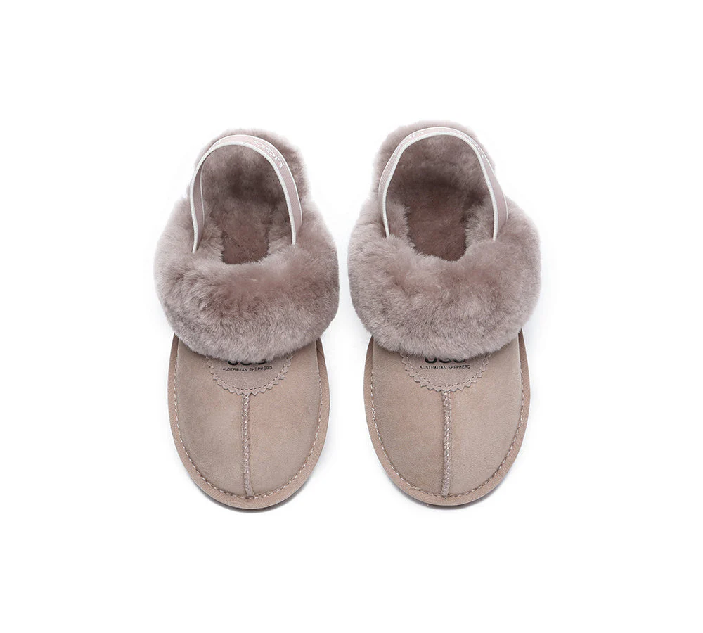 AUSTRALIAN SHEPHERD® UGG Sheepskin Wool Slingback Slippers Waffle Plus - Image 44