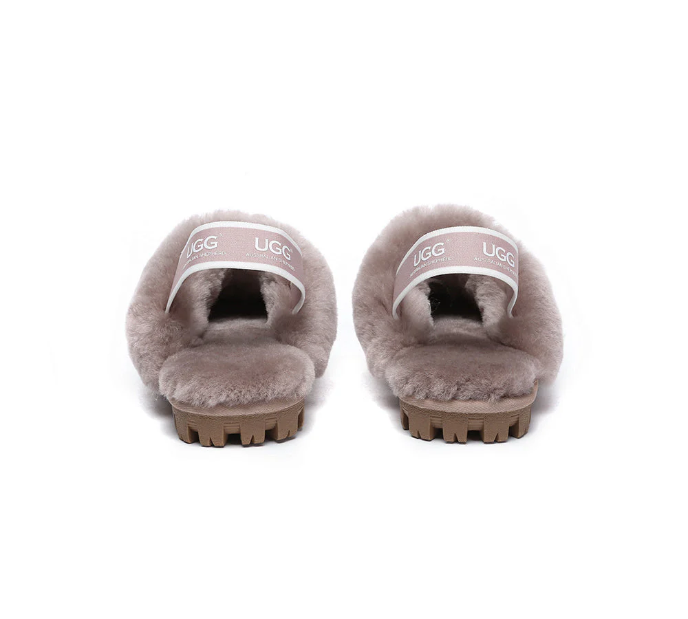 AUSTRALIAN SHEPHERD® UGG Sheepskin Wool Slingback Slippers Waffle Plus - Image 45