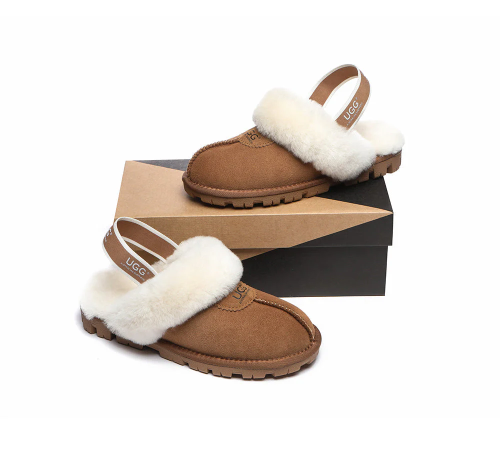 AUSTRALIAN SHEPHERD® UGG Sheepskin Wool Slingback Slippers Waffle Plus - Image 5