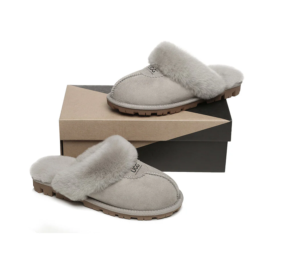 AUSTRALIAN SHEPHERD® UGG Slippers Double Face Sheepskin Wool Scuff Waffle - Image 11