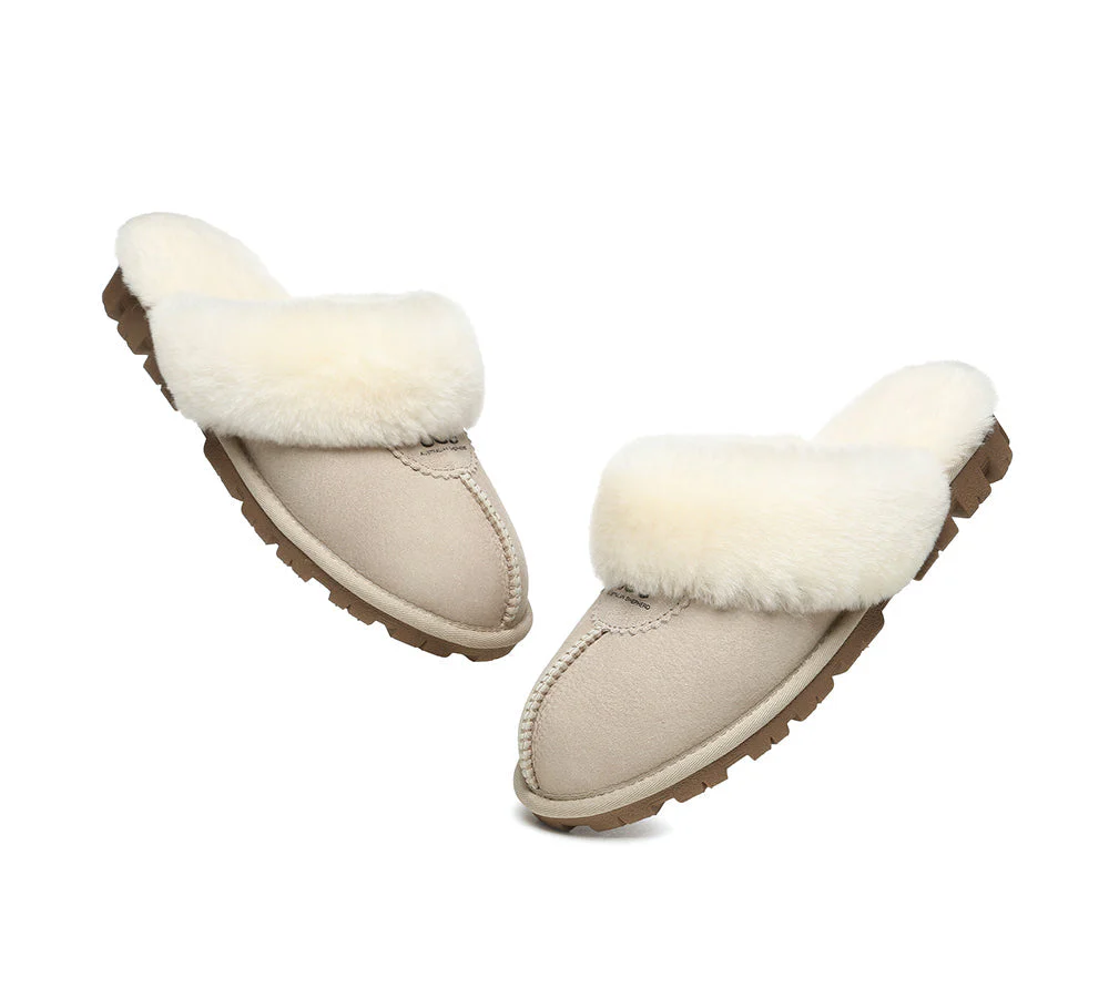 AUSTRALIAN SHEPHERD® UGG Slippers Double Face Sheepskin Wool Scuff Waffle - Image 18