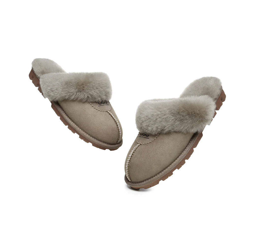 AUSTRALIAN SHEPHERD® UGG Slippers Double Face Sheepskin Wool Scuff Waffle - Image 24
