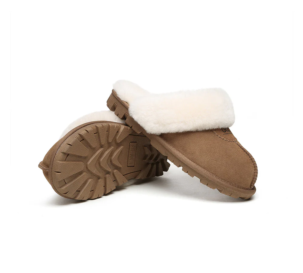 AUSTRALIAN SHEPHERD® UGG Slippers Double Face Sheepskin Wool Scuff Waffle - Image 34