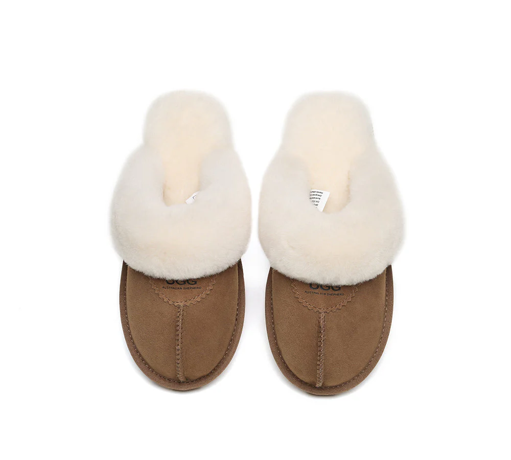 AUSTRALIAN SHEPHERD® UGG Slippers Double Face Sheepskin Wool Scuff Waffle - Image 37