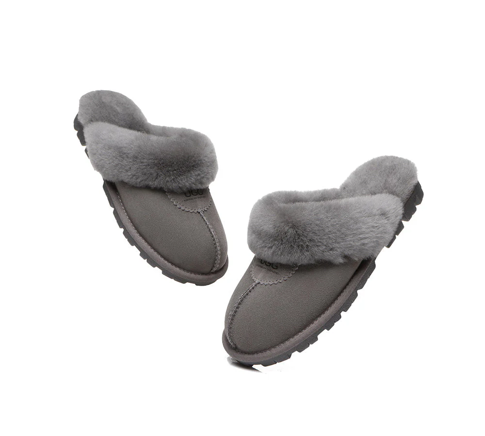 AUSTRALIAN SHEPHERD® UGG Slippers Double Face Sheepskin Wool Scuff Waffle - Image 42