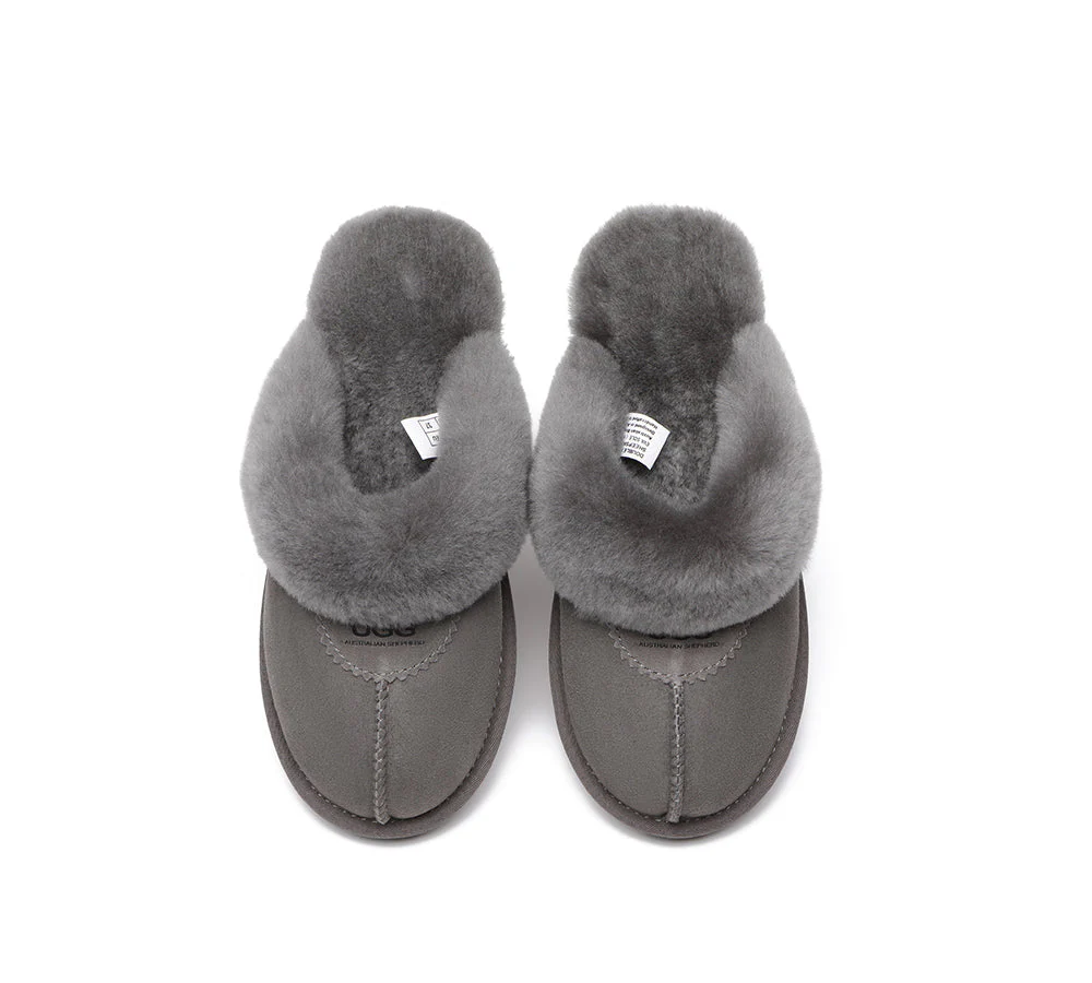 AUSTRALIAN SHEPHERD® UGG Slippers Double Face Sheepskin Wool Scuff Waffle - Image 43