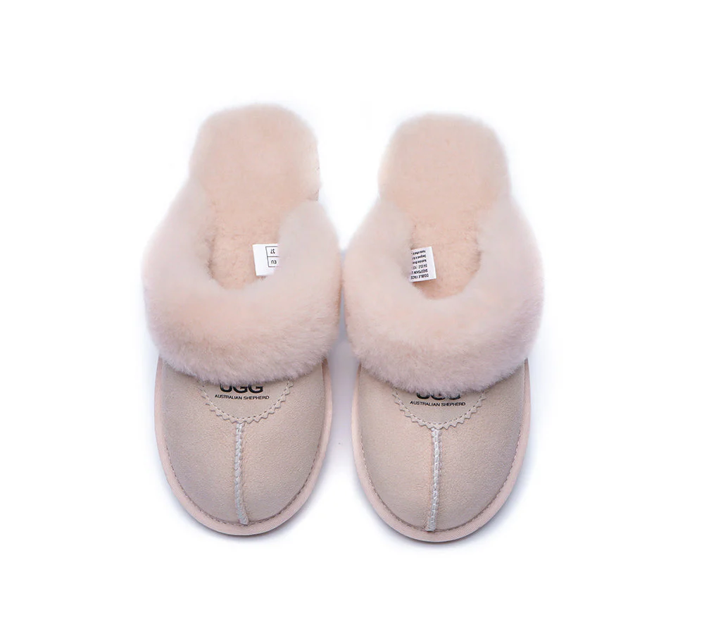 AUSTRALIAN SHEPHERD® UGG Slippers Double Face Sheepskin Wool Scuff Waffle - Image 49