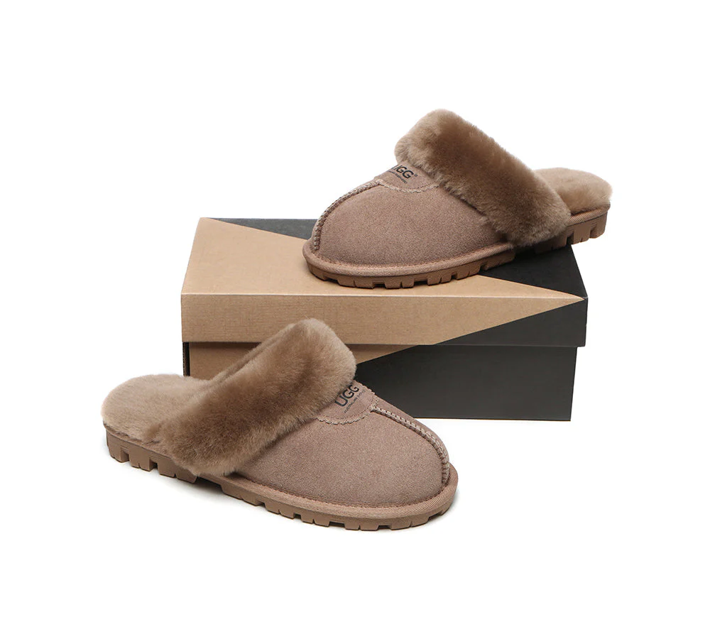AUSTRALIAN SHEPHERD® UGG Slippers Double Face Sheepskin Wool Scuff Waffle - Image 53