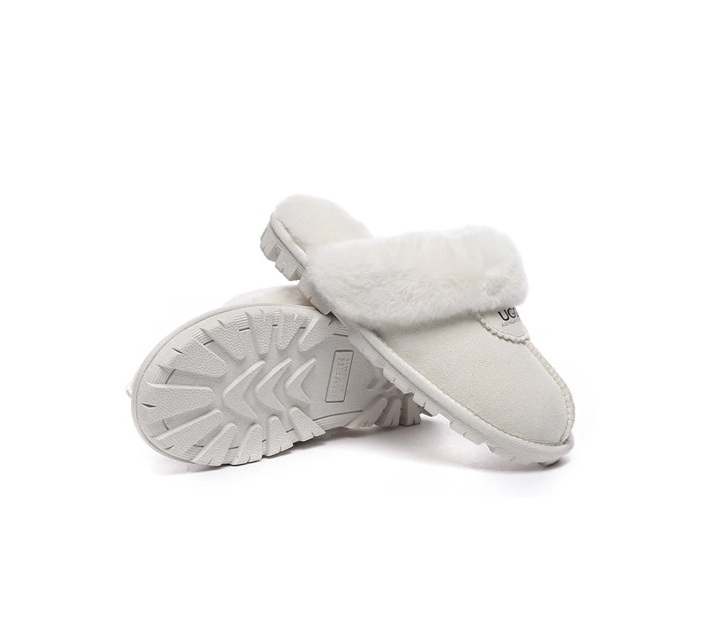 AUSTRALIAN SHEPHERD® UGG Slippers Double Face Sheepskin Wool Scuff Waffle - Image 58