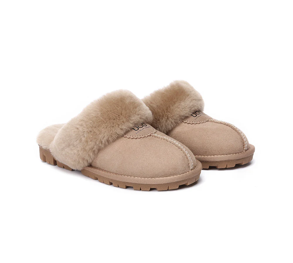 AUSTRALIAN SHEPHERD® UGG Slippers Double Face Sheepskin Wool Scuff Waffle - Image 63