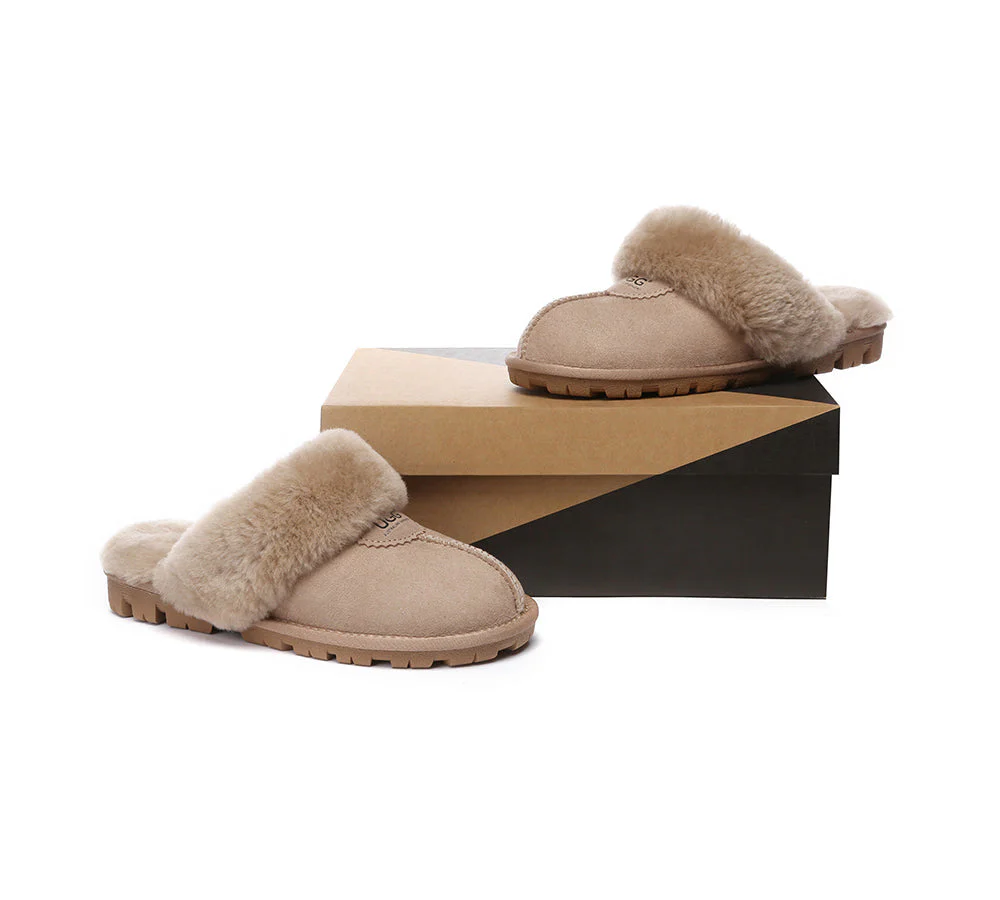 AUSTRALIAN SHEPHERD® UGG Slippers Double Face Sheepskin Wool Scuff Waffle - Image 65