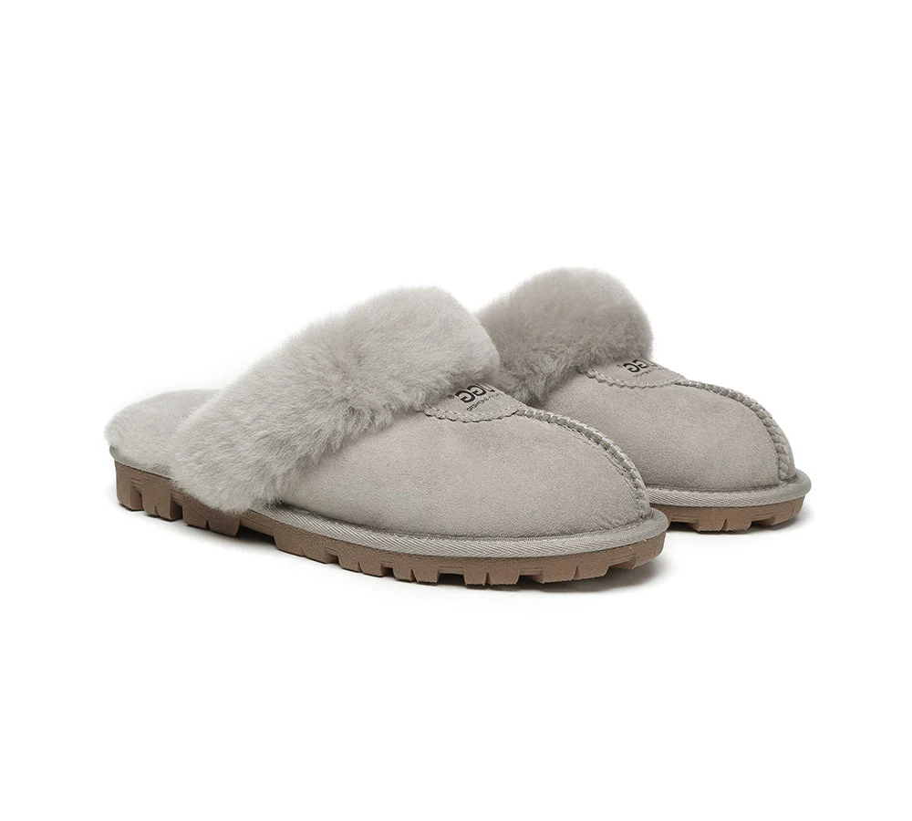AUSTRALIAN SHEPHERD® UGG Slippers Double Face Sheepskin Wool Scuff Waffle - Image 9