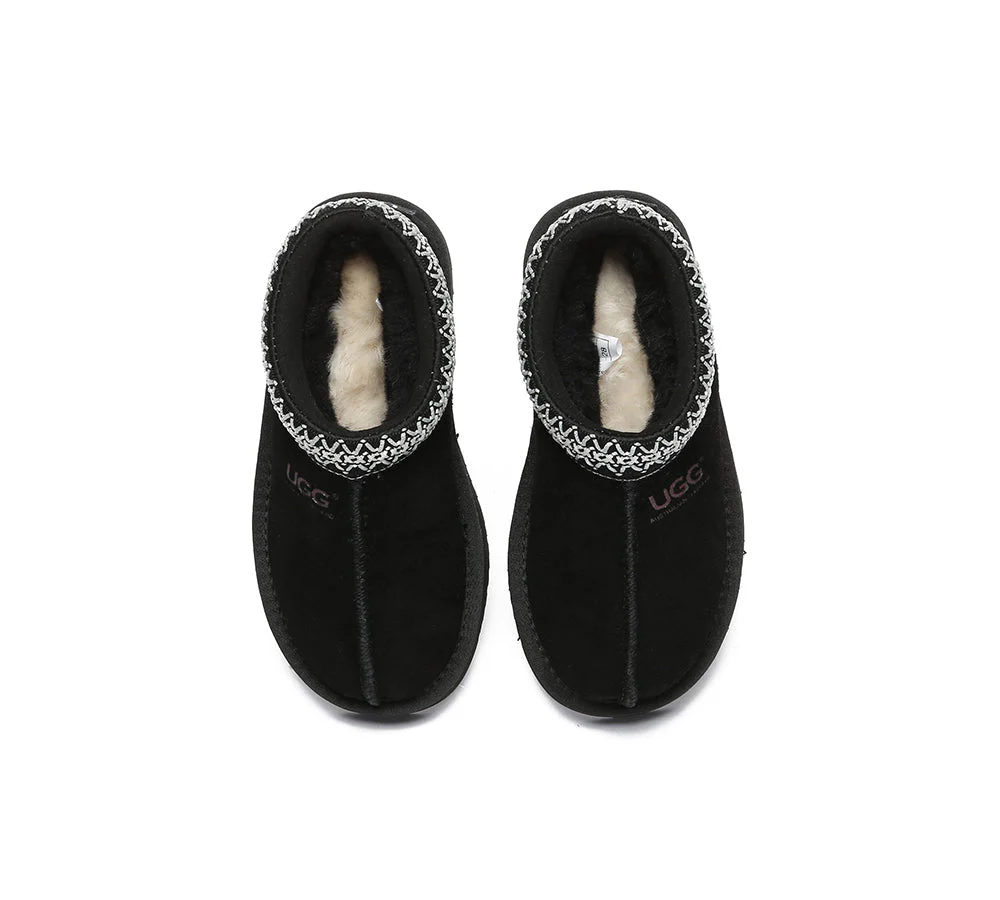 AUSTRALIAN SHEPHERD® UGG Slippers Kids Sheepskin Wool Ankle Tazzy Hippie - Image 30
