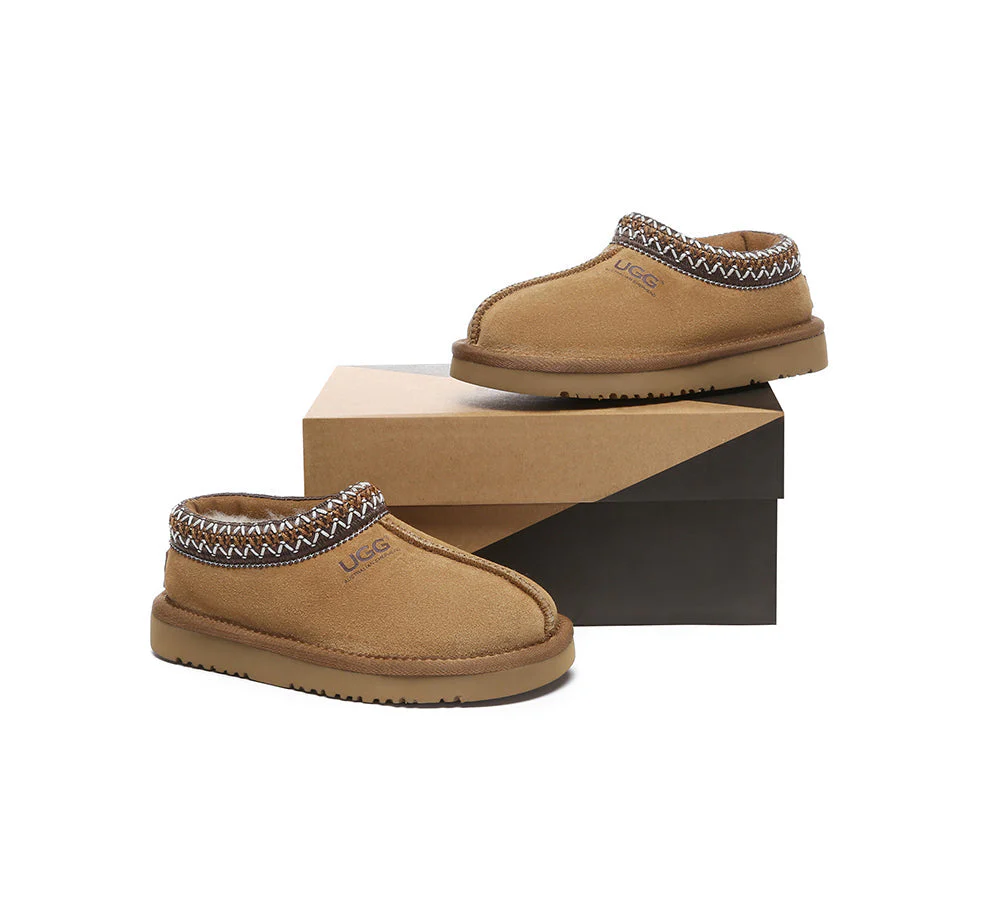 AUSTRALIAN SHEPHERD® UGG Slippers Kids Sheepskin Wool Ankle Tazzy Hippie - Image 4