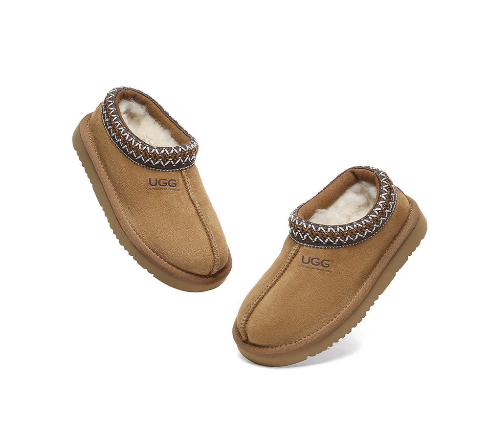 AUSTRALIAN SHEPHERD® UGG Slippers Kids Sheepskin Wool Ankle Tazzy Hippie - Image 5