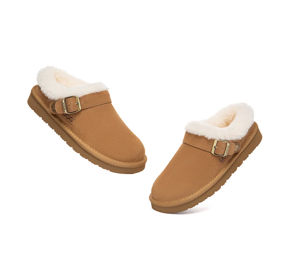 AUSTRALIAN SHEPHERD® UGG Slippers Sheepskin Wool Adjustable Strap Ankle Clog Pulsey - Image 7