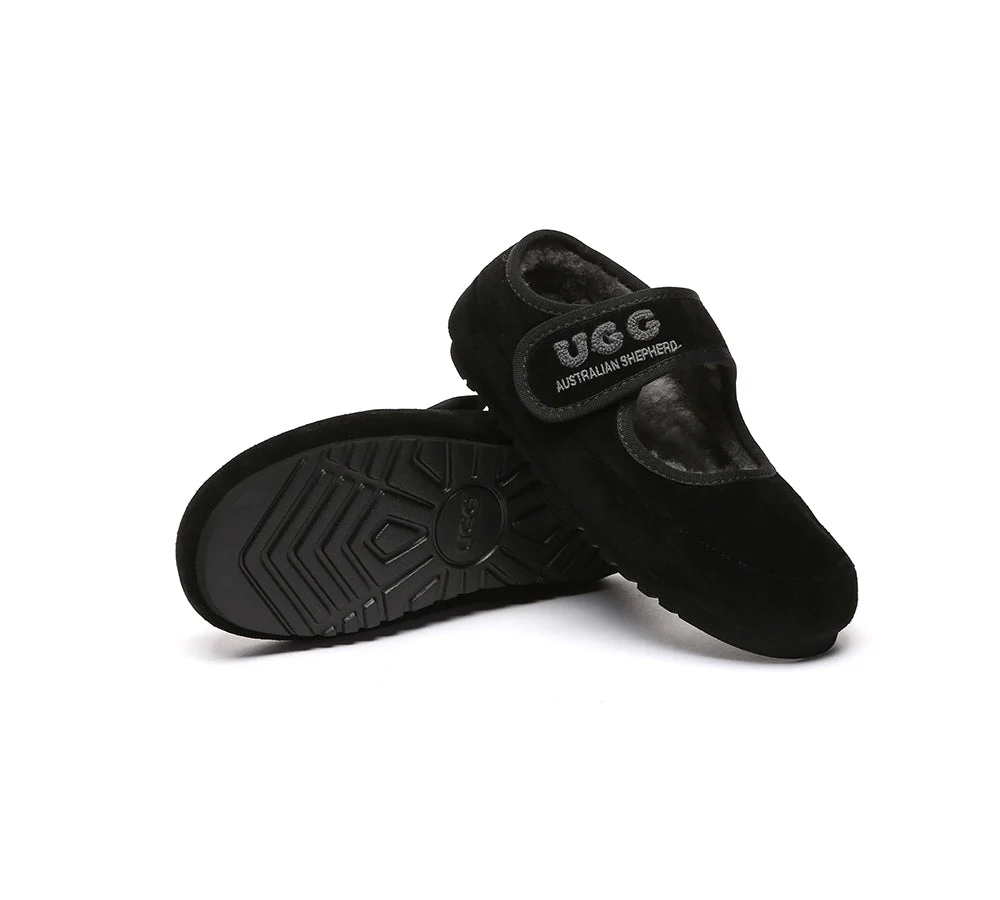 AUSTRALIAN SHEPHERD® UGG Slippers Sheepskin Wool Adjustable Strap Mary Jane Velvi - Image 29