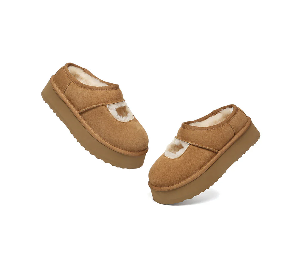 AUSTRALIAN SHEPHERD® UGG Slippers Sheepskin Wool Ankle Platform Carmella - Image 7