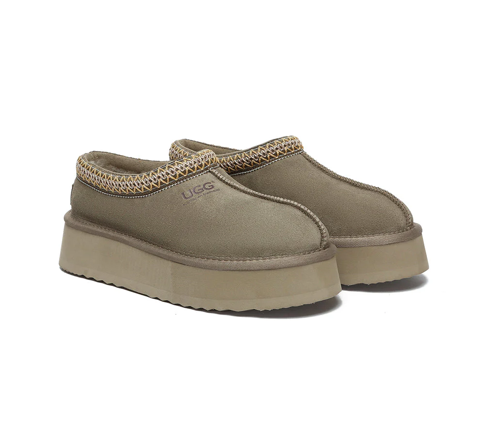 AUSTRALIAN SHEPHERD® UGG Slippers Sheepskin Wool Ankle Platform Tazzy Hippie - Image 21