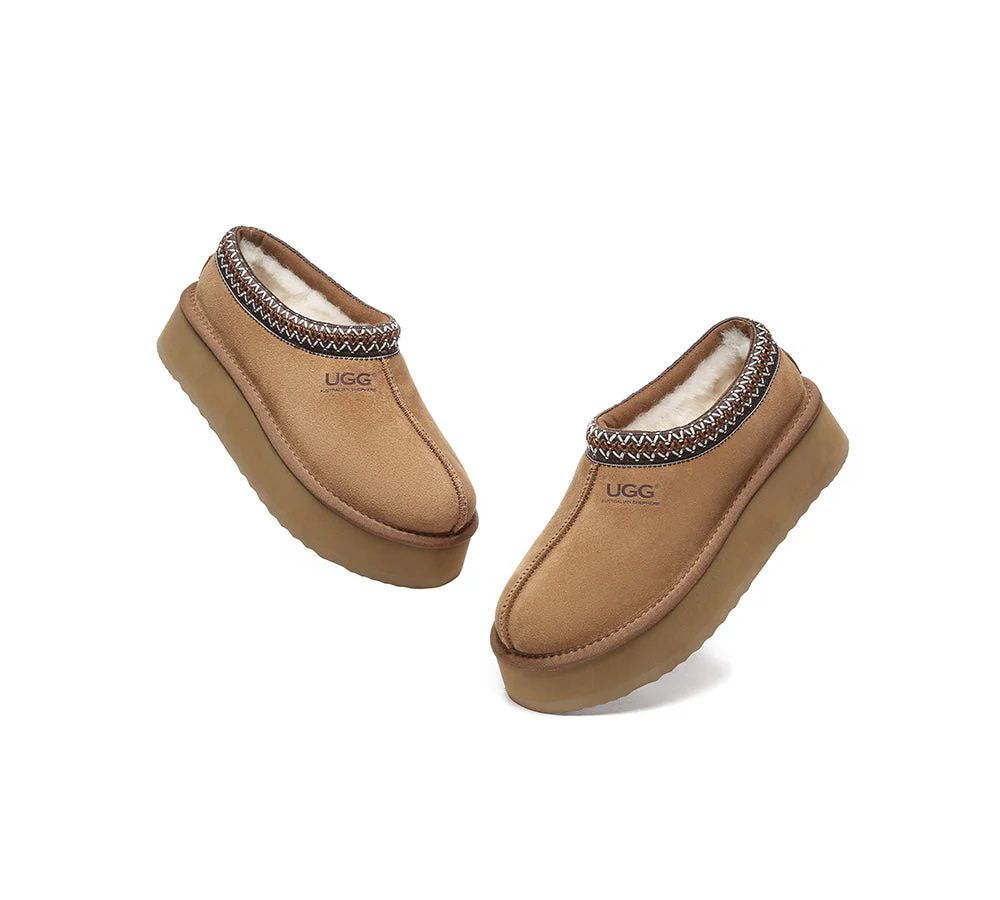 AUSTRALIAN SHEPHERD® UGG Slippers Sheepskin Wool Ankle Platform Tazzy Hippie - Image 6