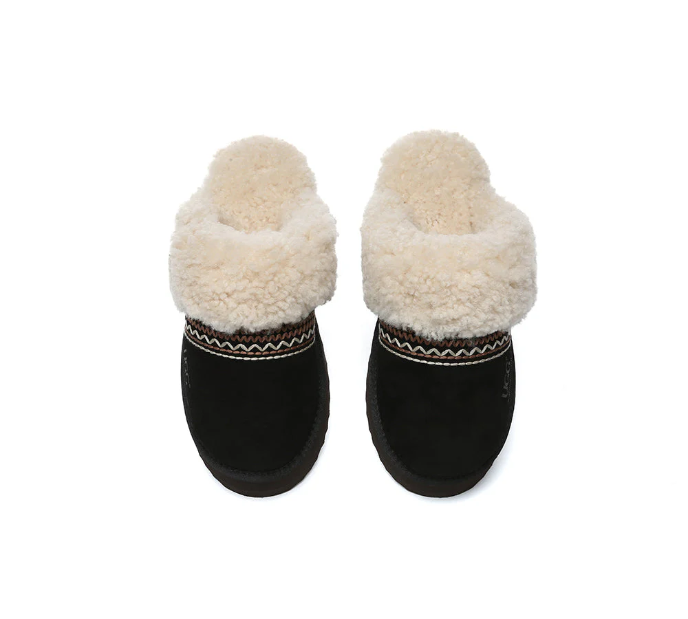 AUSTRALIAN SHEPHERD® UGG Slippers Sheepskin Wool Knitted Platform Isle - Image 12