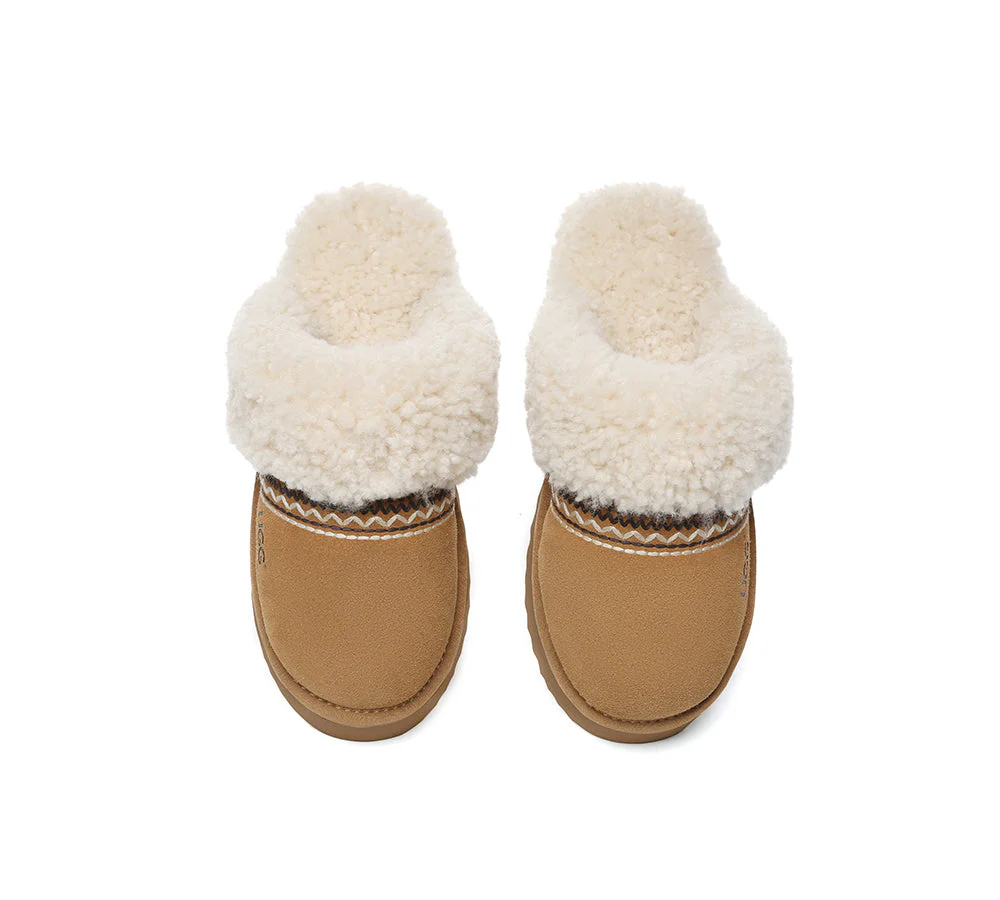 AUSTRALIAN SHEPHERD® UGG Slippers Sheepskin Wool Knitted Platform Isle - Image 7