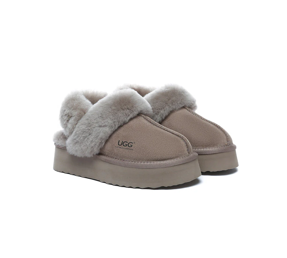AUSTRALIAN SHEPHERD® UGG Slippers Women Removable Wool Strap Slingback Platform Musa - Image 10