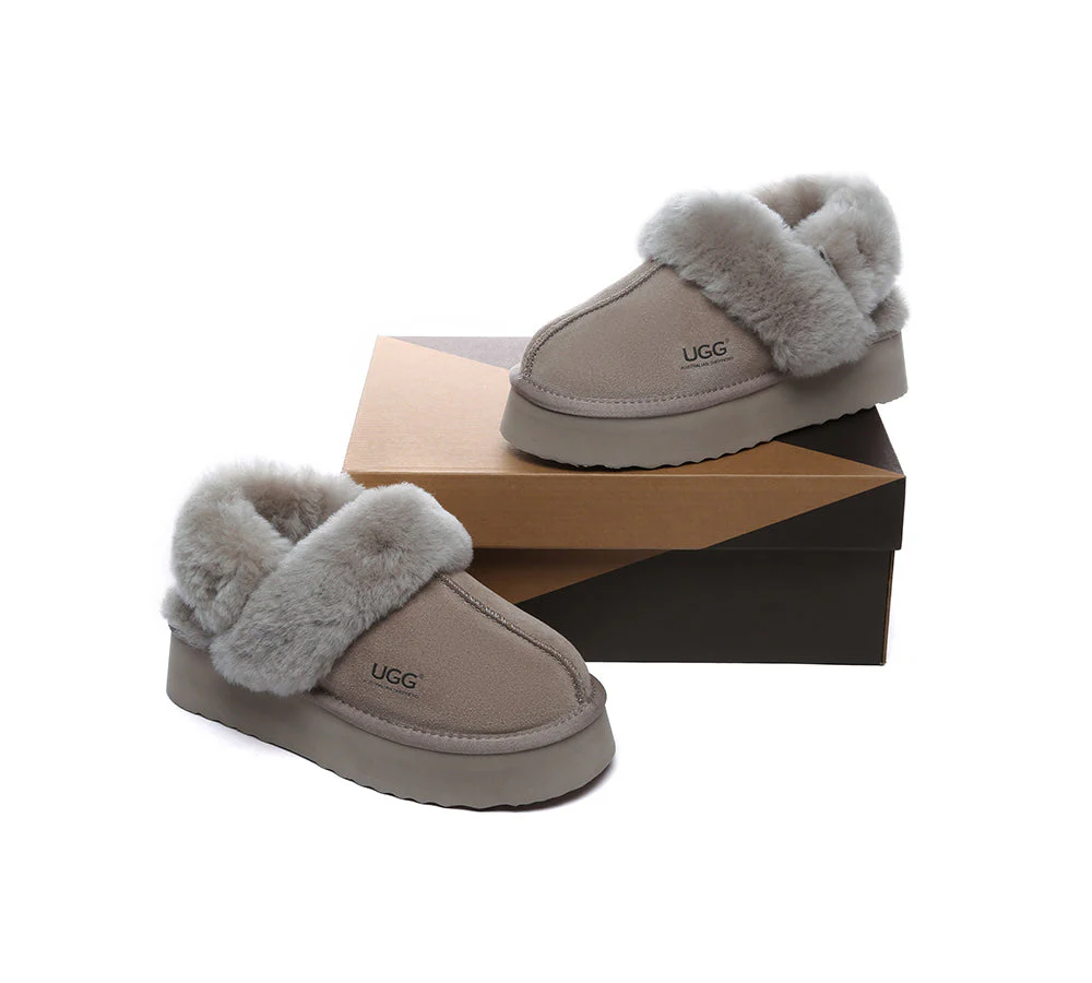 AUSTRALIAN SHEPHERD® UGG Slippers Women Removable Wool Strap Slingback Platform Musa - Image 13