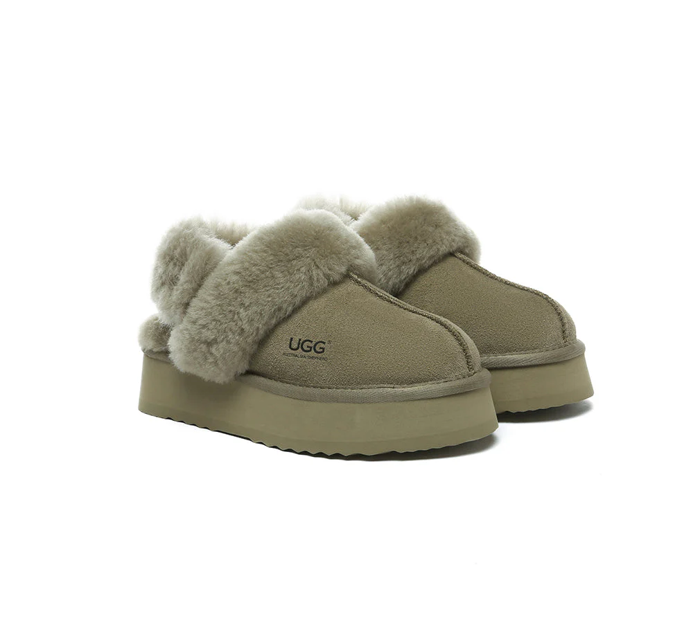 AUSTRALIAN SHEPHERD® UGG Slippers Women Removable Wool Strap Slingback Platform Musa - Image 17