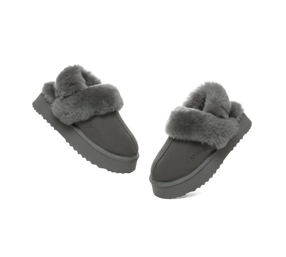 AUSTRALIAN SHEPHERD® UGG Slippers Women Removable Wool Strap Slingback Platform Musa - Image 35