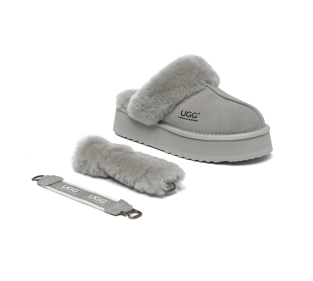 AUSTRALIAN SHEPHERD® UGG Slippers Women Removable Wool Strap Slingback Platform Musa - Image 53