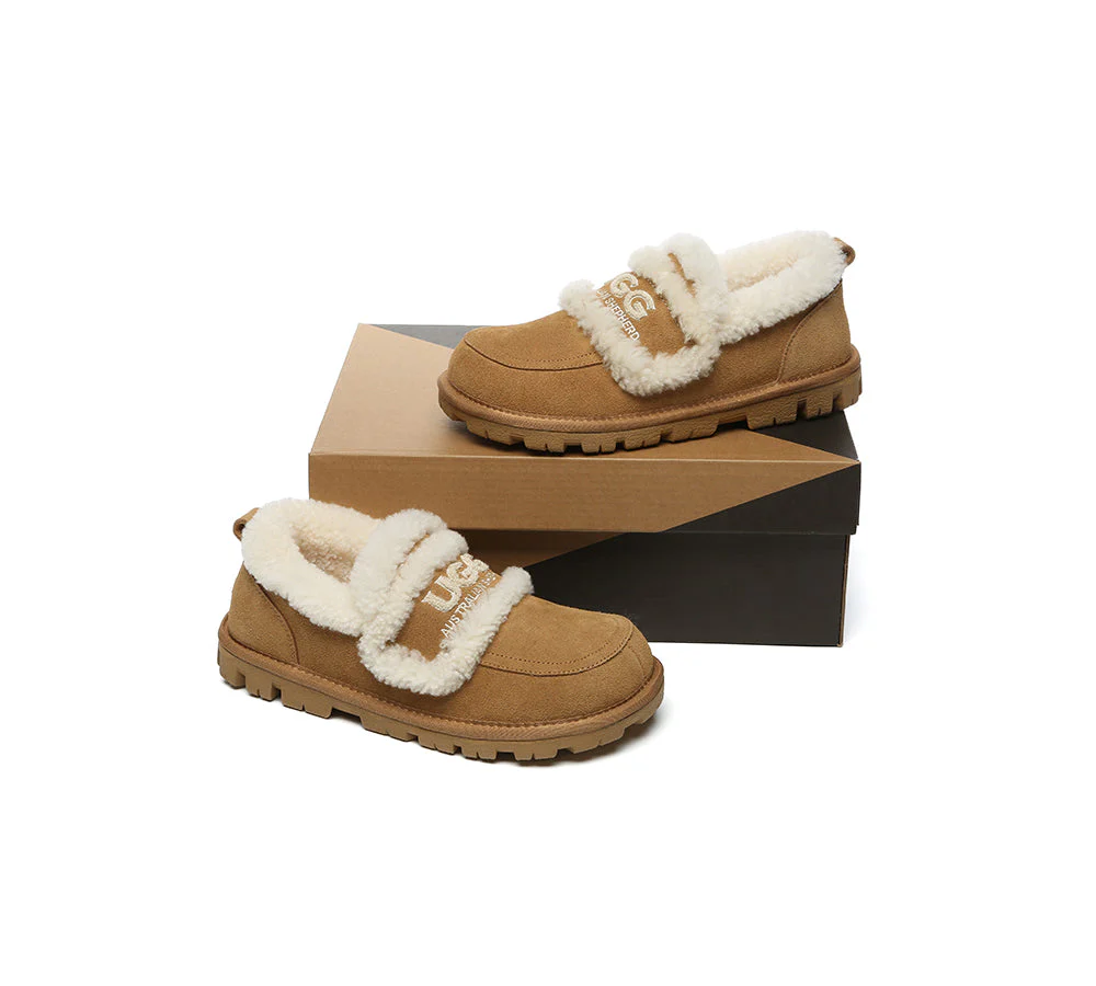 AUSTRALIAN SHEPHERD® UGG Slippers Women Sheepskin Wool Ankle Rilee Loafers - Image 3