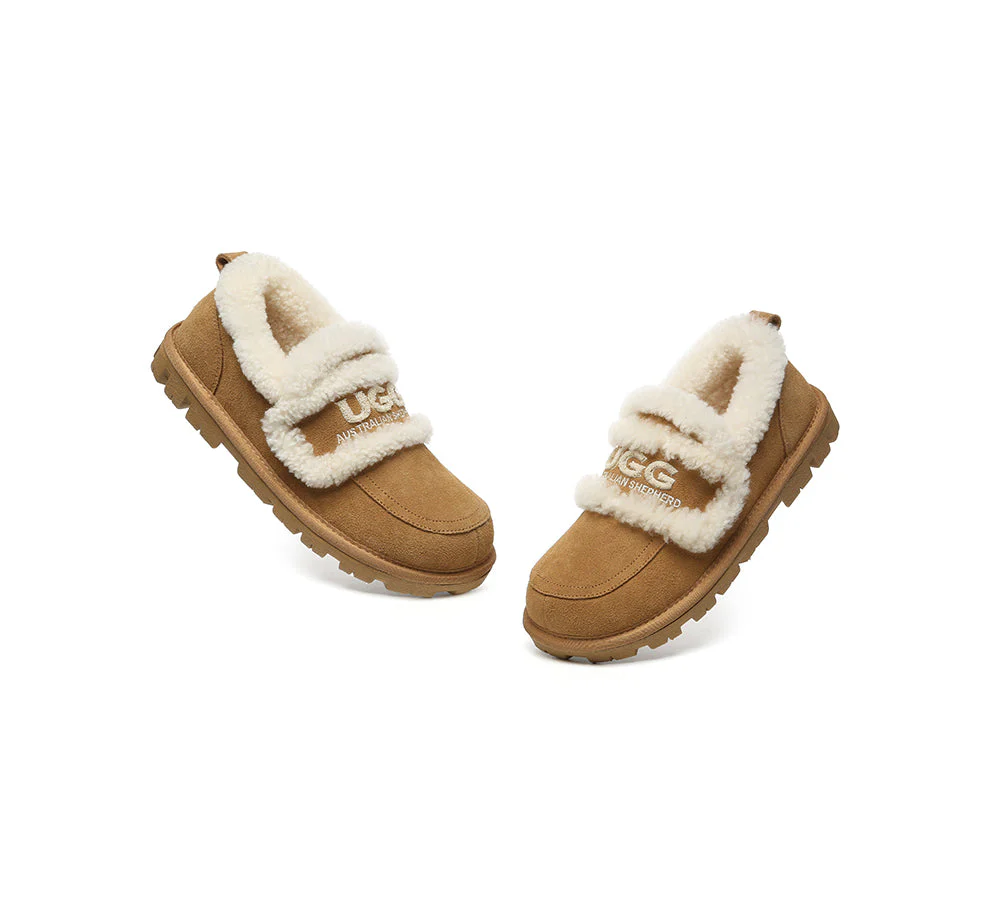 AUSTRALIAN SHEPHERD® UGG Slippers Women Sheepskin Wool Ankle Rilee Loafers - Image 4