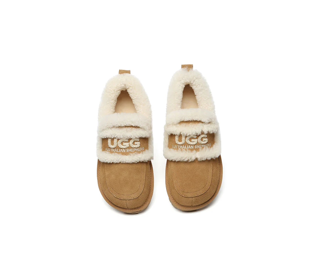 AUSTRALIAN SHEPHERD® UGG Slippers Women Sheepskin Wool Ankle Rilee Loafers - Image 5