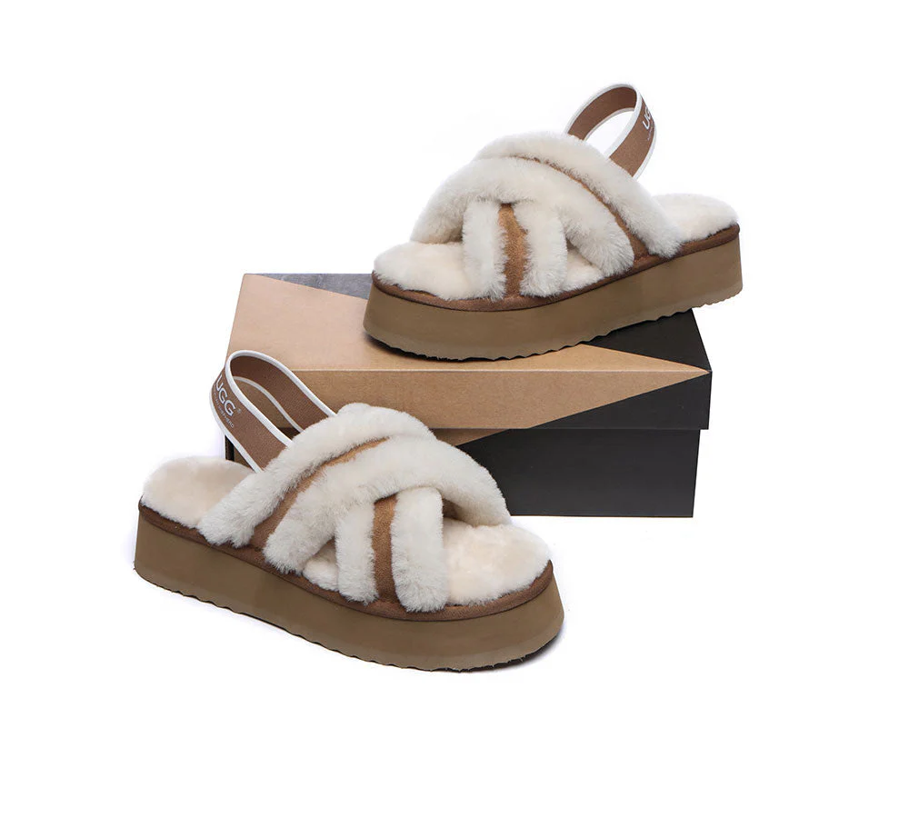 AUSTRALIAN SHEPHERD® UGG Women Crossover Platform Fluffy Slides Aditi - Image 10